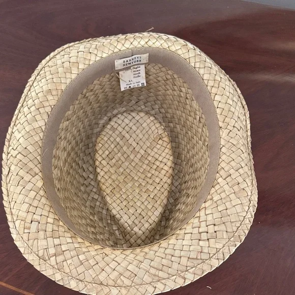 Barneys New York Tan Fedora with Red and Brown Band - Picture 6 of 7